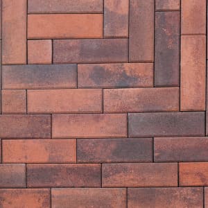 Тротуарная плитка Квадриум Паркет Color mix Клинкер 240х80х60